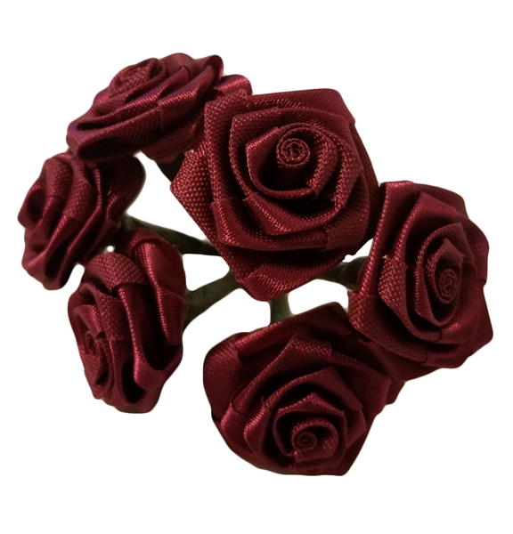 25mm (1 inch) Satin Ribbon Roses (72 pieces)